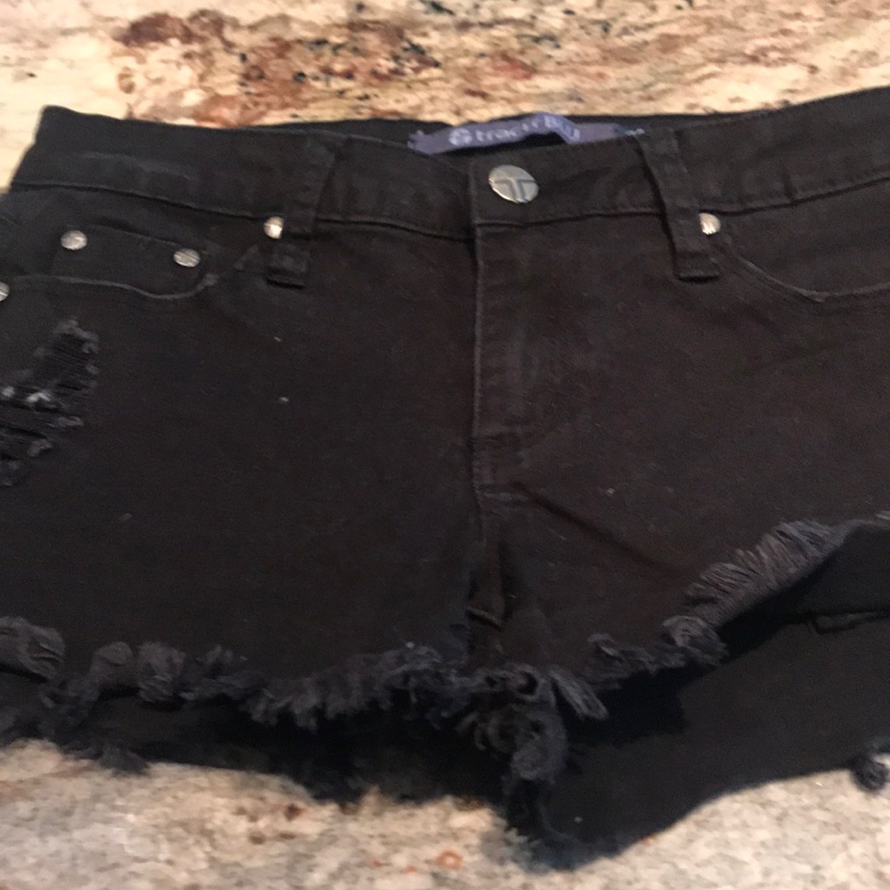 Black jean shorts